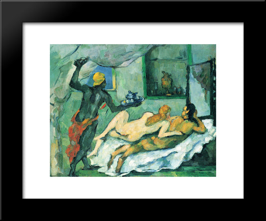 Afternoon In Naples 20x24 Black Modern Wood Framed Art Print Poster by Cezanne, Paul