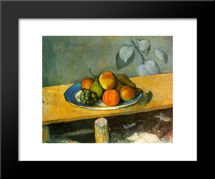 Apples, Pears And Grapes 20x24 Black Modern Wood Framed Art Print Poster by Cezanne, Paul