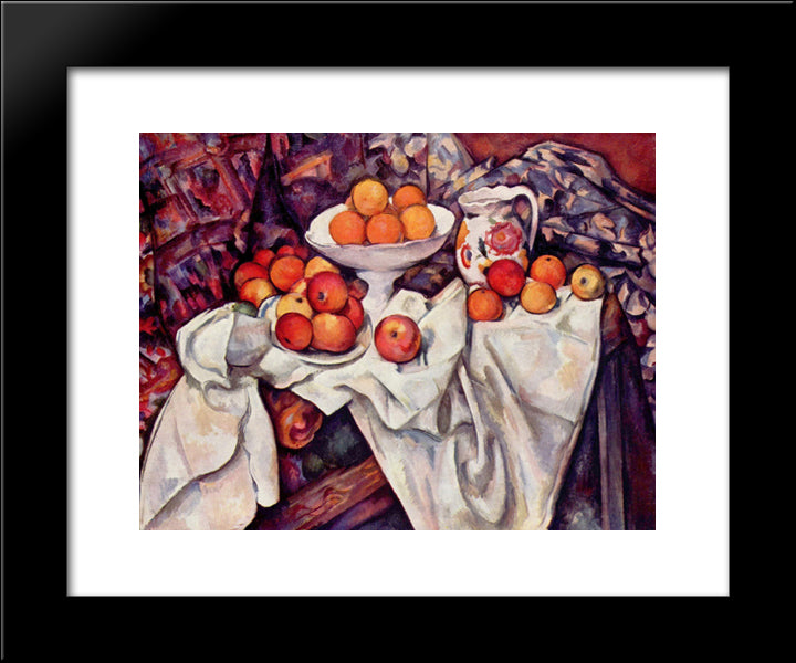 Apples And Oranges 20x24 Black Modern Wood Framed Art Print Poster by Cezanne, Paul