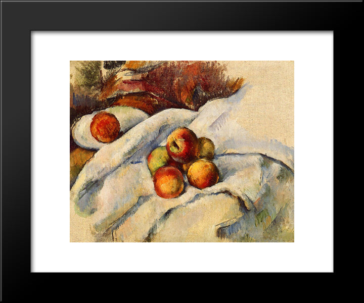 Apples On A Sheet 20x24 Black Modern Wood Framed Art Print Poster by Cezanne, Paul