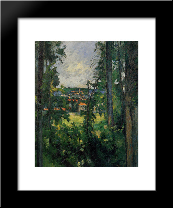 Auvers. View From Nearby 20x24 Black Modern Wood Framed Art Print Poster by Cezanne, Paul