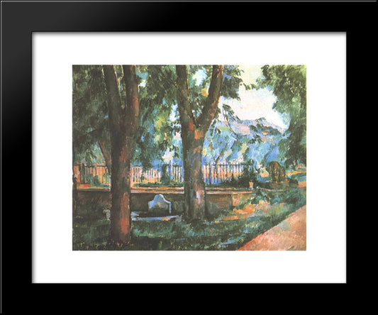 Basin And Washing Place In Jas De Bouffan 20x24 Black Modern Wood Framed Art Print Poster by Cezanne, Paul