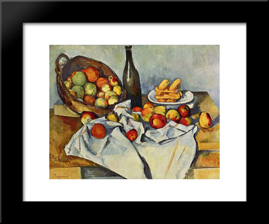 Basket Of Apples 20x24 Black Modern Wood Framed Art Print Poster by Cezanne, Paul