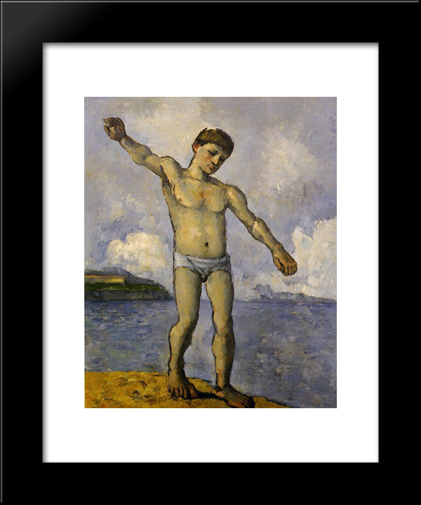 Bather With Outstreched Arms 20x24 Black Modern Wood Framed Art Print Poster by Cezanne, Paul