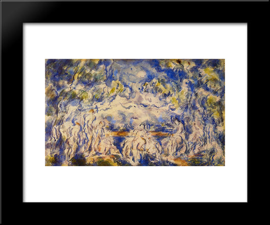 Bathers. Mont Sainte-Victoire In The Background 20x24 Black Modern Wood Framed Art Print Poster by Cezanne, Paul