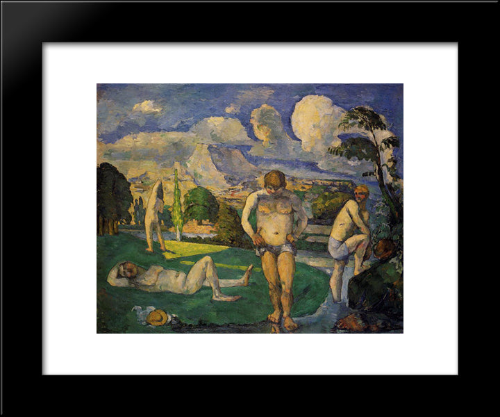 Bathers At Rest 20x24 Black Modern Wood Framed Art Print Poster by Cezanne, Paul