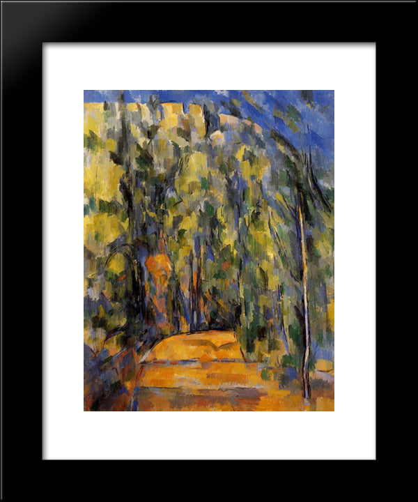 Bend In Forest Road 20x24 Black Modern Wood Framed Art Print Poster by Cezanne, Paul