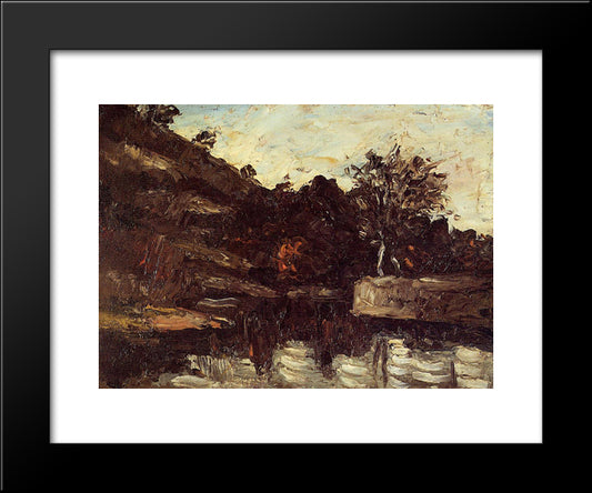 Bend In The River 20x24 Black Modern Wood Framed Art Print Poster by Cezanne, Paul