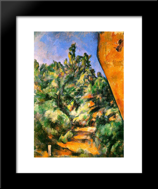 Bibemus. The Red Rock 20x24 Black Modern Wood Framed Art Print Poster by Cezanne, Paul