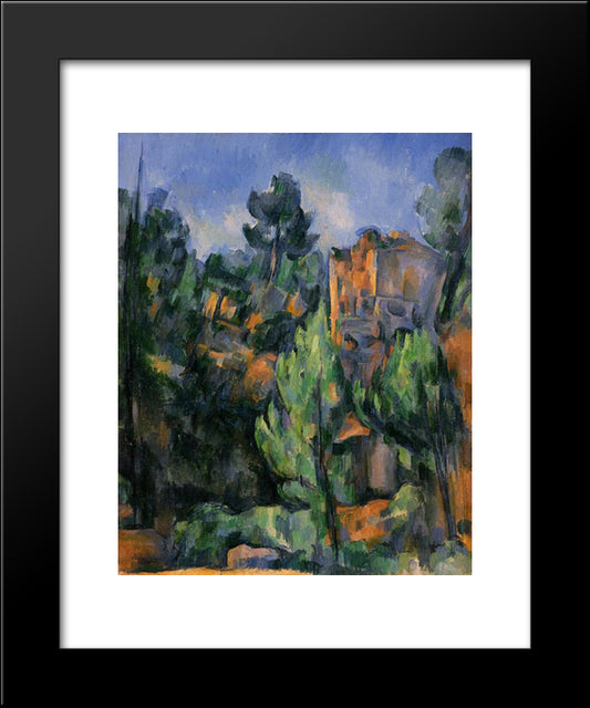 Bibemus Quarry 20x24 Black Modern Wood Framed Art Print Poster by Cezanne, Paul