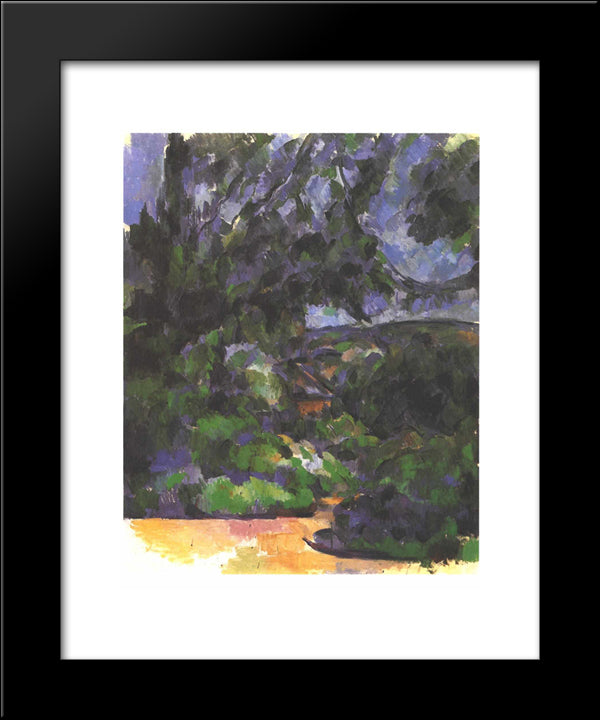 Blue Landscape 20x24 Black Modern Wood Framed Art Print Poster by Cezanne, Paul