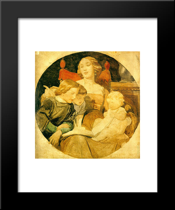 A Family Scene 20x24 Black Modern Wood Framed Art Print Poster by Delaroche, Paul