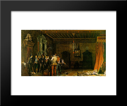 Assassination Of Henry I, Duke Of Guise 20x24 Black Modern Wood Framed Art Print Poster by Delaroche, Paul