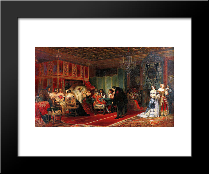 Cardinal Mazarin Dying 20x24 Black Modern Wood Framed Art Print Poster by Delaroche, Paul