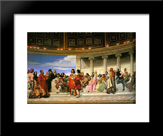 Hemicycle (Section 2) 20x24 Black Modern Wood Framed Art Print Poster by Delaroche, Paul