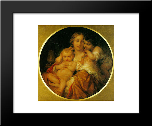 Mother And Child 20x24 Black Modern Wood Framed Art Print Poster by Delaroche, Paul