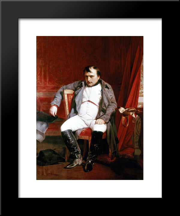 Napoleon Bonaparte Abdicated In Fontainebleau 20x24 Black Modern Wood Framed Art Print Poster by Delaroche, Paul