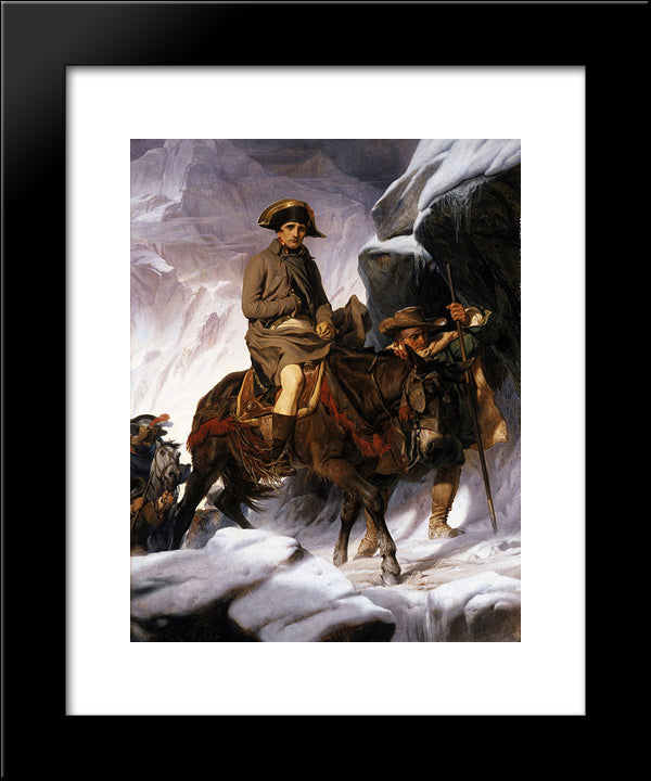 Napoleon Crossing The Alps 20x24 Black Modern Wood Framed Art Print Poster by Delaroche, Paul