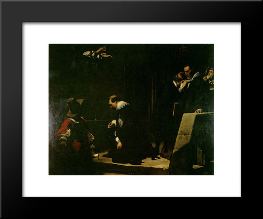 Strafford 20x24 Black Modern Wood Framed Art Print Poster by Delaroche, Paul