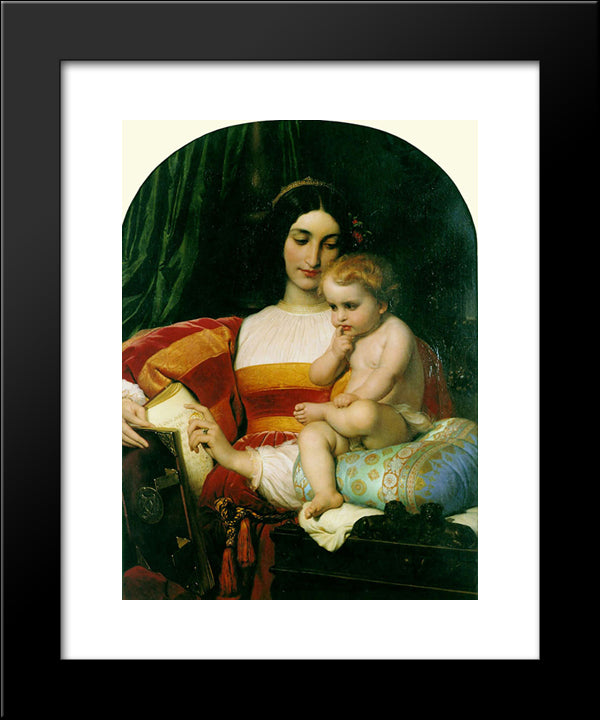 The Childhood Of Pico Della Mirandola 20x24 Black Modern Wood Framed Art Print Poster by Delaroche, Paul