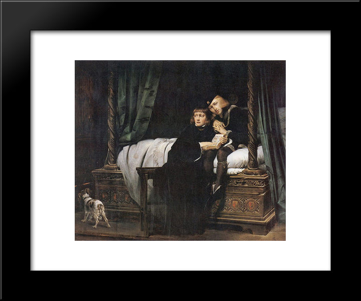 The Children Of Edward 20x24 Black Modern Wood Framed Art Print Poster by Delaroche, Paul