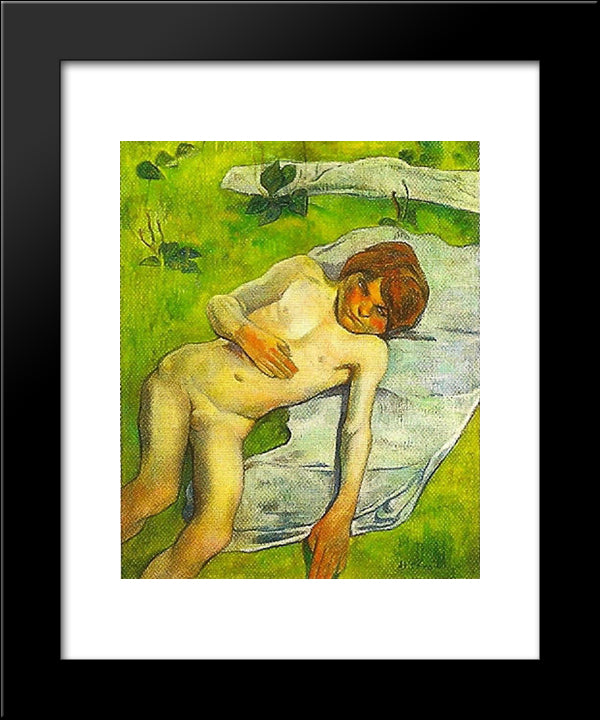 A Breton Boy 20x24 Black Modern Wood Framed Art Print Poster by Gauguin, Paul