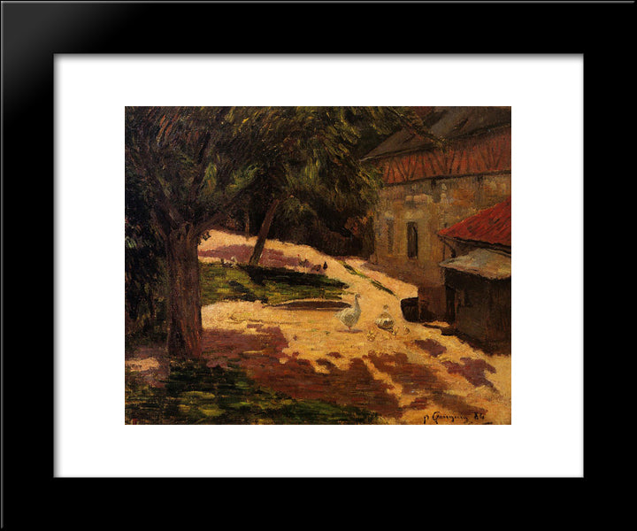 A Henhouse 20x24 Black Modern Wood Framed Art Print Poster by Gauguin, Paul