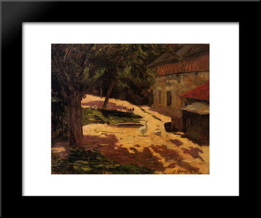 A Henhouse 20x24 Black Modern Wood Framed Art Print Poster by Gauguin, Paul