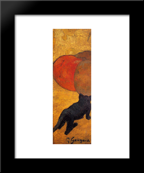 A Little Cat 20x24 Black Modern Wood Framed Art Print Poster by Gauguin, Paul