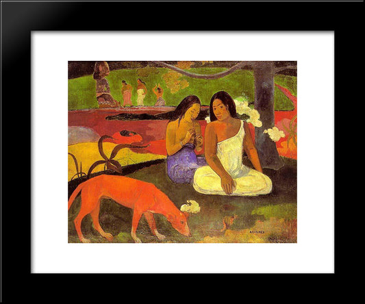 Arearea I 20x24 Black Modern Wood Framed Art Print Poster by Gauguin, Paul