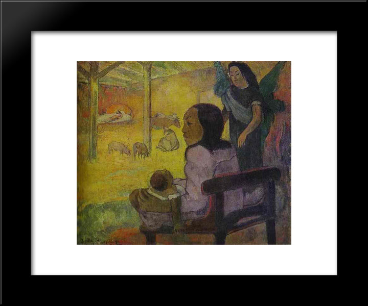 Baby (Nativity Of Tahitian Christ) 20x24 Black Modern Wood Framed Art Print Poster by Gauguin, Paul