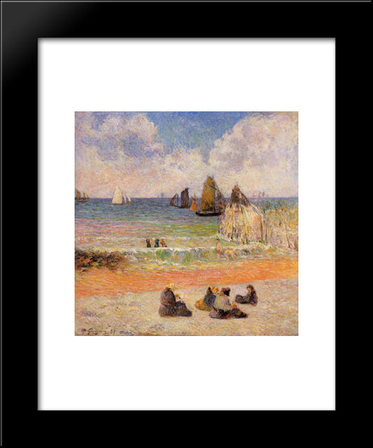 Bathing, Dieppe 20x24 Black Modern Wood Framed Art Print Poster by Gauguin, Paul