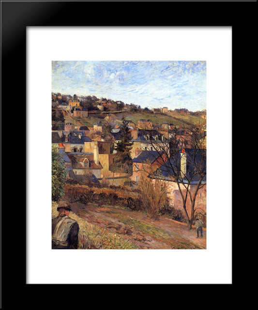 Blue Roofs Of Rouen 20x24 Black Modern Wood Framed Art Print Poster by Gauguin, Paul