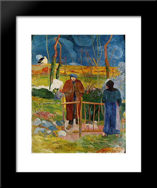 Bonjour, Monsieur Gauguin 20x24 Black Modern Wood Framed Art Print Poster by Gauguin, Paul