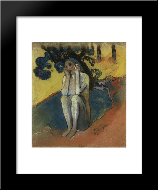 Breton Eve 20x24 Black Modern Wood Framed Art Print Poster by Gauguin, Paul