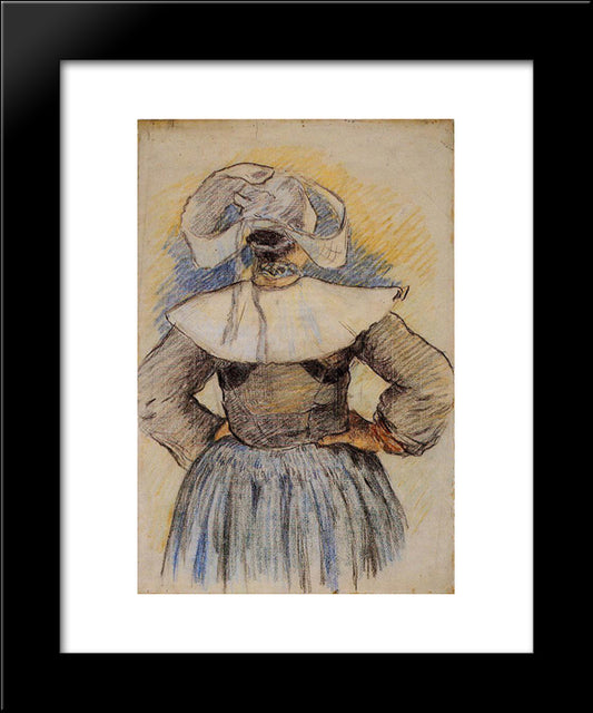 Breton Woman 20x24 Black Modern Wood Framed Art Print Poster by Gauguin, Paul