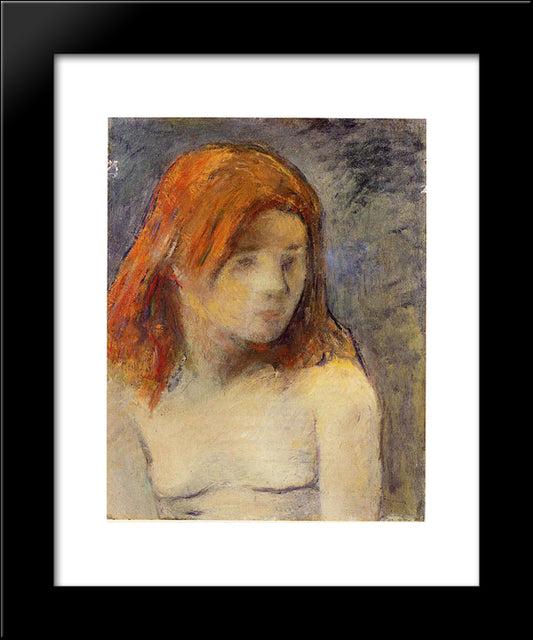 Bust Of A Nude Girl 20x24 Black Modern Wood Framed Art Print Poster by Gauguin, Paul