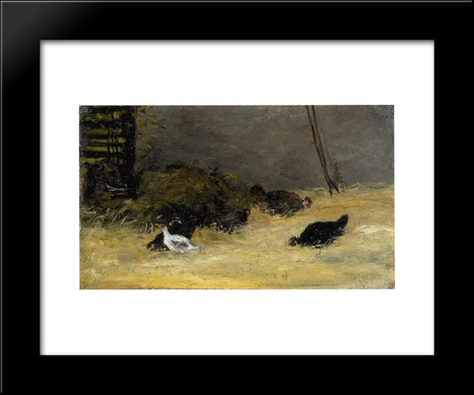 Chicken Coop 20x24 Black Modern Wood Framed Art Print Poster by Gauguin, Paul