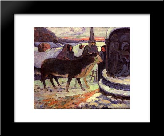 Christmas Night 20x24 Black Modern Wood Framed Art Print Poster by Gauguin, Paul