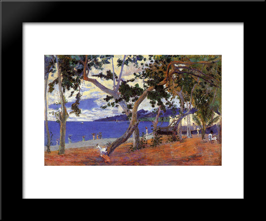 Coastal Landscape From Martinique 20x24 Black Modern Wood Framed Art Print Poster by Gauguin, Paul