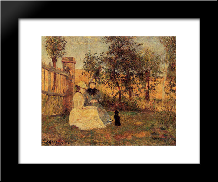 Conversation 20x24 Black Modern Wood Framed Art Print Poster by Gauguin, Paul