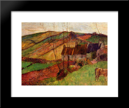 Cottages On Mount Sainte Marguerite 20x24 Black Modern Wood Framed Art Print Poster by Gauguin, Paul