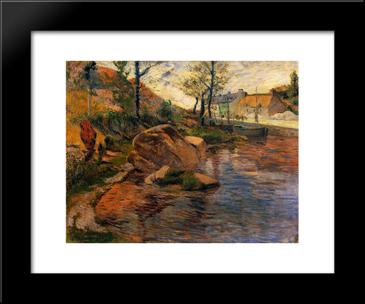 Cove Opposite Pont-Aven Harbor 20x24 Black Modern Wood Framed Art Print Poster by Gauguin, Paul