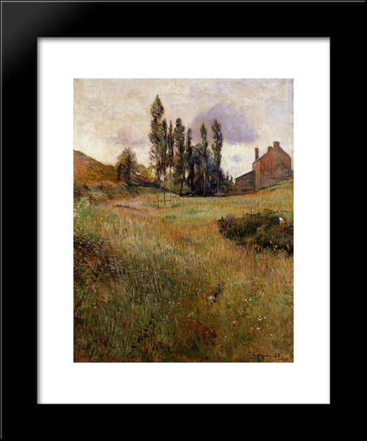 Dogs Running Through A Field 20x24 Black Modern Wood Framed Art Print Poster by Gauguin, Paul