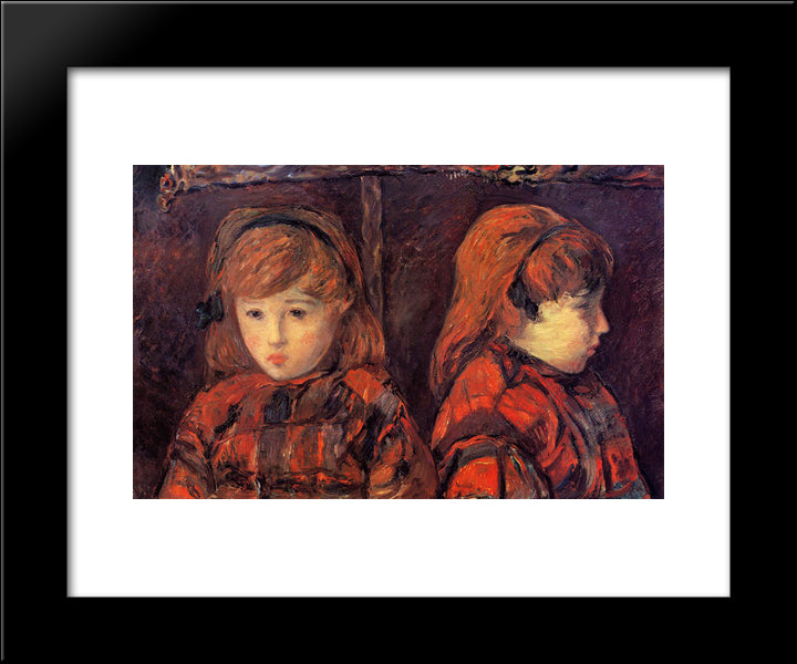 Double Portrait Of A Young Girl (Mademoiselle Lafuite) 20x24 Black Modern Wood Framed Art Print Poster by Gauguin, Paul