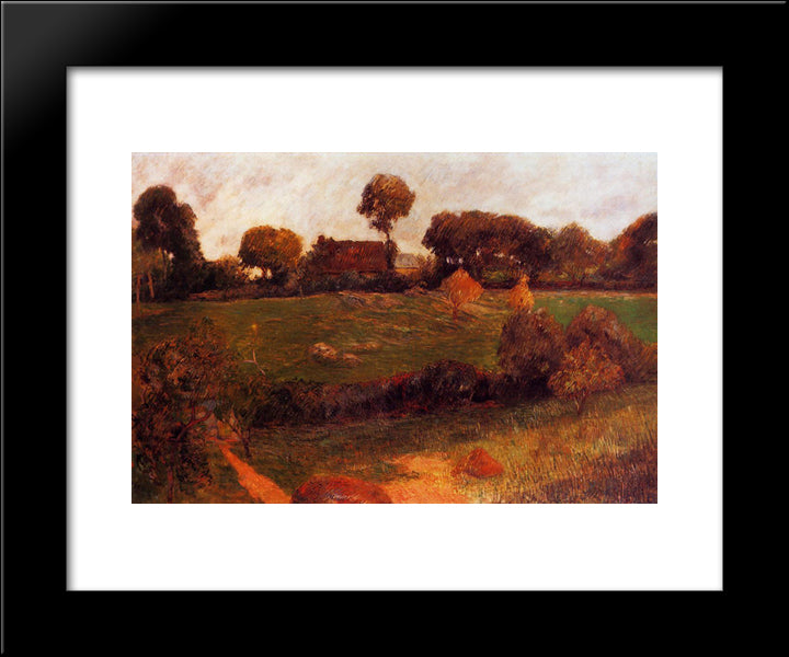 Farm In Brittany 20x24 Black Modern Wood Framed Art Print Poster by Gauguin, Paul