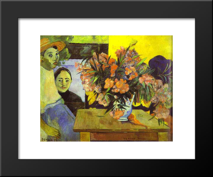 Flowers Of France 20x24 Black Modern Wood Framed Art Print Poster by Gauguin, Paul