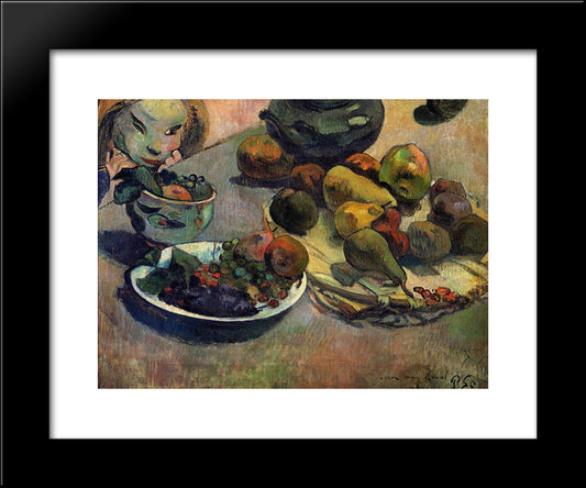 Fruits 20x24 Black Modern Wood Framed Art Print Poster by Gauguin, Paul