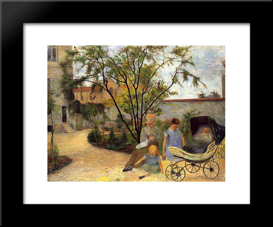 Garden In Rue Carcel 20x24 Black Modern Wood Framed Art Print Poster by Gauguin, Paul