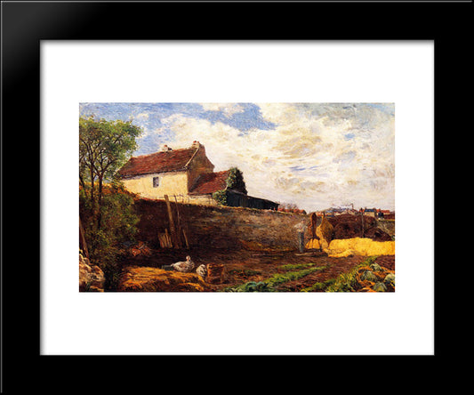 Geese On The Farm 20x24 Black Modern Wood Framed Art Print Poster by Gauguin, Paul